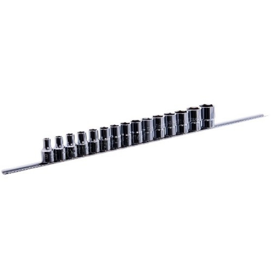 Набор головок 12-гранных 1/2" 15ед. 8~19,21,22,24мм (на планке) TOPTUL GAAQ1602U-12