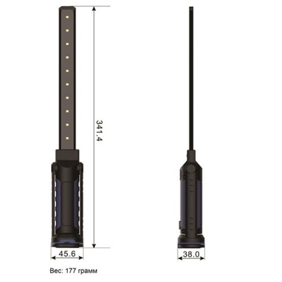 Фонарь светодиодный 10+1, тонкий, аккумуляторный (Made in GERMANY) PROTESTER TL-1001