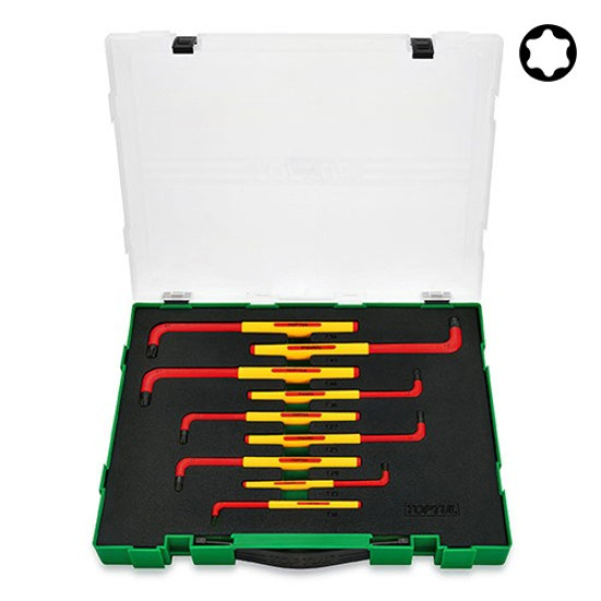 Набір ключів TORX діелектричних VDE 9 шт. T10-T50 TOPTUL GZC0911