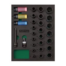 Набор головок ударных 1/2" 29ед. (в ложементе) TOPTUL GVB2906