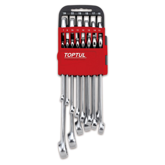 Набор ключей комбинированных 7-24мм 14ед. на холдере (красный) TOPTUL GSAB1402