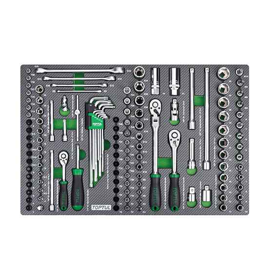 Набор инструмента 1/4", 3/8" 128ед (в ложементе, тип D) TOPTUL GEDC803
