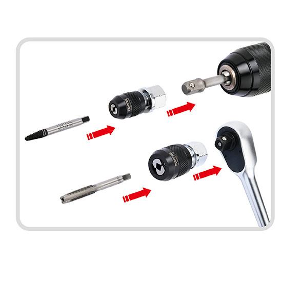 Набор регулируемых держателей для метчиков 2ед, 3/8", M3-M12 TOPTUL JGAR0204