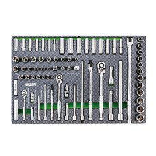 Набор инструмента 1/4", 3/8", 1/2"  73ед (в ложементе, тип D) TOPTUL GED0731