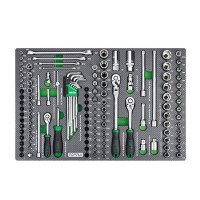 Набор инструмента 1/4", 3/8" 128ед (в ложементе, тип D) TOPTUL GEDC803