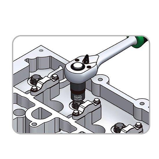 Головка 1/2" Ribe M12S для разборки головки блока цилиндров NISSAN TOPTUL JDDF1612