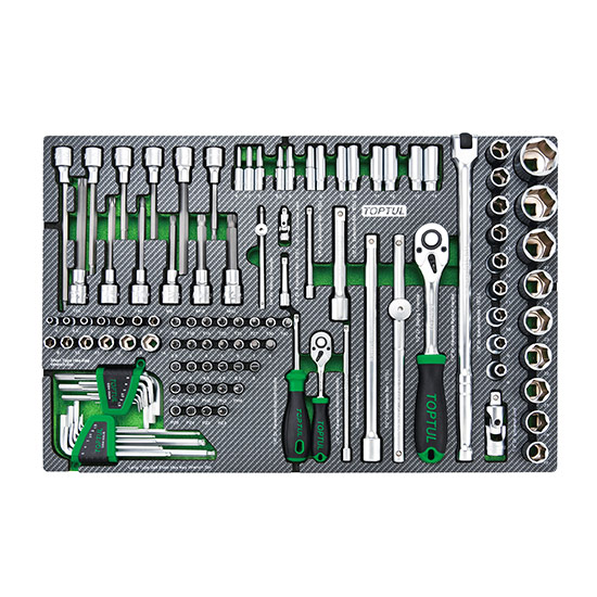 Набор инструмента 1/4", 1/2"  117ед (в ложементе, тип D) TOPTUL GED1171