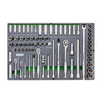 Набор инструмента 1/4", 3/8", 1/2"  73ед (в ложементе, тип D) TOPTUL GED0731
