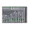 Набор инструмента 1/4", 3/8", 1/2"  73ед (в ложементе, тип D) TOPTUL GED0731