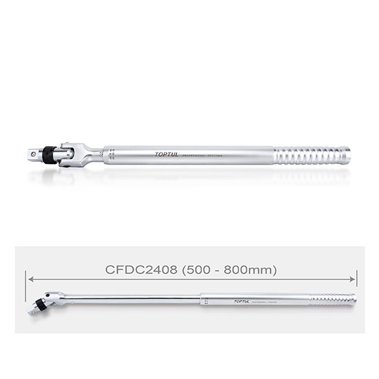 Вороток 3/4" телескопічний 500-800мм із шарніром (з фіксатором) TOPTUL CFDC2408