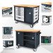 Мобильный верстак-тележка на колесах 12 секций, 3 открытые полки TOPTUL TCDB1203