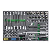 Набор инструмента 1/2" 65ед (в ложементе, тип D) TOPTUL GED6504