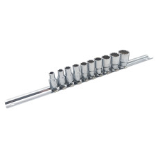 Набор ДЮЙМОВЫХ головок 12-гранных 1/4" 10ед. (на планке) TOPTUL GAAQ0810D-12