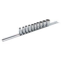 Набор головок 12-гр. 1/4" дюймовых 10ед. (на планке) TOPTUL GAAQ0810D-12