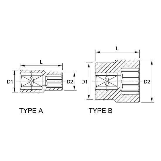 Головка торцевая 1/2" 11мм 12-гранная TOPTUL BAEB1611