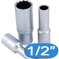 Головки торцевые под квадрат 1/2" длинные 12-гранные