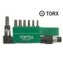 Набір біт 1/4" TORX T10H-T40H + Гобр.перех. 8шт. TOPTUL GAAL0801