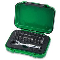 Набор бит с трещоткой-битодержателем 1/4" 31ед. TOPTUL GABW3103