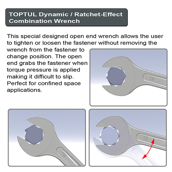 Набор ключей комбинированных 14 шт. 8-24мм "Dynamic" TOPTUL GPAQ1402