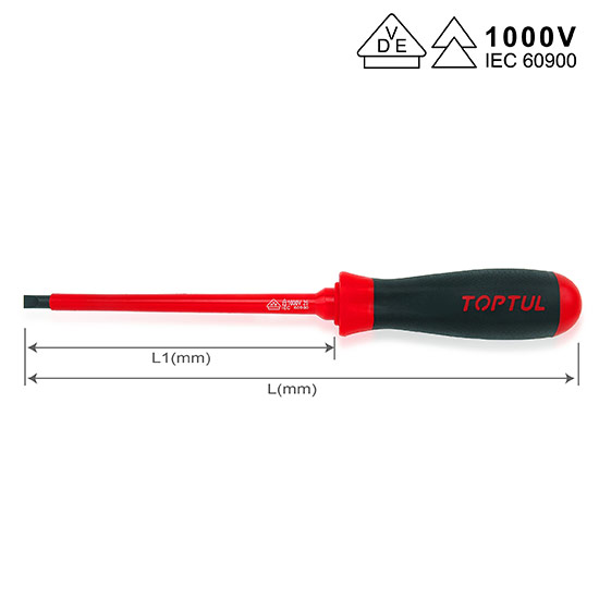 Викрутка 4 x 100мм ізольована (1000V) TOPTUL FAEB0410