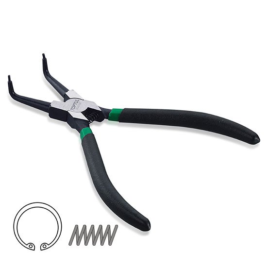 Круглогубцы для снятия стопорных колец 7" ( сжим, загнутые ) TOPTUL DCAC1207