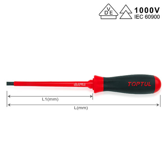 Викрутка 5.5 x 125мм ізольована (1000V) TOPTUL FAEB5E13