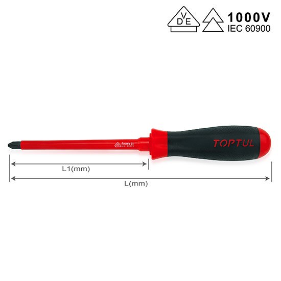 Викрутки PH3 x 150мм ізольована (1000V) TOPTUL FBEB0315