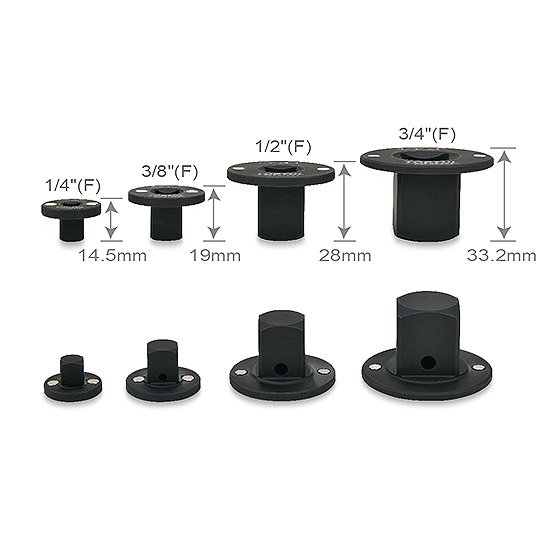 Набір перехідників магнітних 1/4"-1" 4шт. TOPTUL GAAR0404