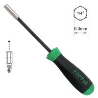 Отвертка-битодержатель 1/4" x 240мм с магнитом TOPTUL FTBA0824 Отвертка-битодержатель 1/4" x 240мм с магнитом TOPTUL FTBA0824