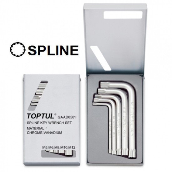 Набор ключей Spline Г-образных M5-M12 TOPTUL GAAD0501