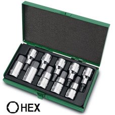 Набор бит впрессованных в головку 1/2" HEX Н4-Н19 TOPTUL GAAD1007