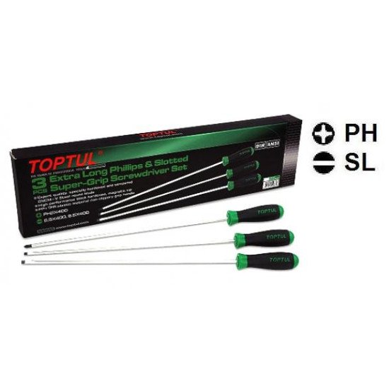 Набор отверток 3 ед. длинные TOPTUL GAAE0306