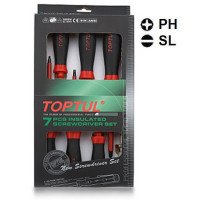 Набор отверток изолированных 1000V 7 ед. + индикатор TOPTUL GAAE0704 Набор отверток изолированных 1000V 7 ед. + индикатор TOPTUL GAAE0704