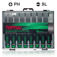 Набор миниатюрных отверток (PH000-PH0, SL1.2-SL3) 8 ед. TOPTUL GAAW0802 Набор миниатюрных отверток (PH000-PH0, SL1.2-SL3) 8 ед. TOPTUL GAAW0802