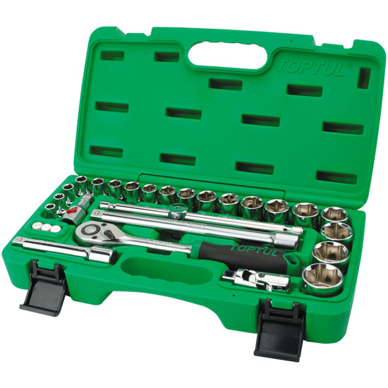 Набор инструмента 1/2" 28 ед. со светящимся переходником TOPTUL GCAI2801